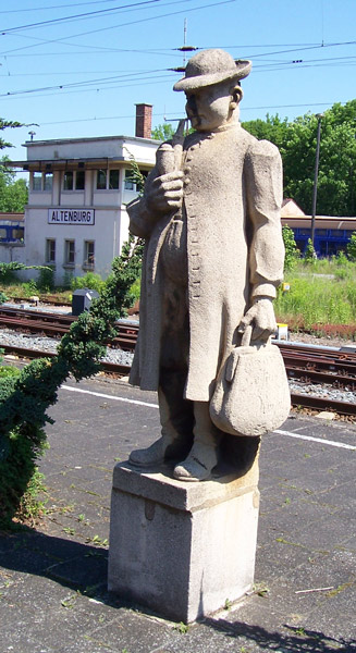 "Der Mann aus Stein", der Malcher vom Altenburger (Haupt)Bahnhof