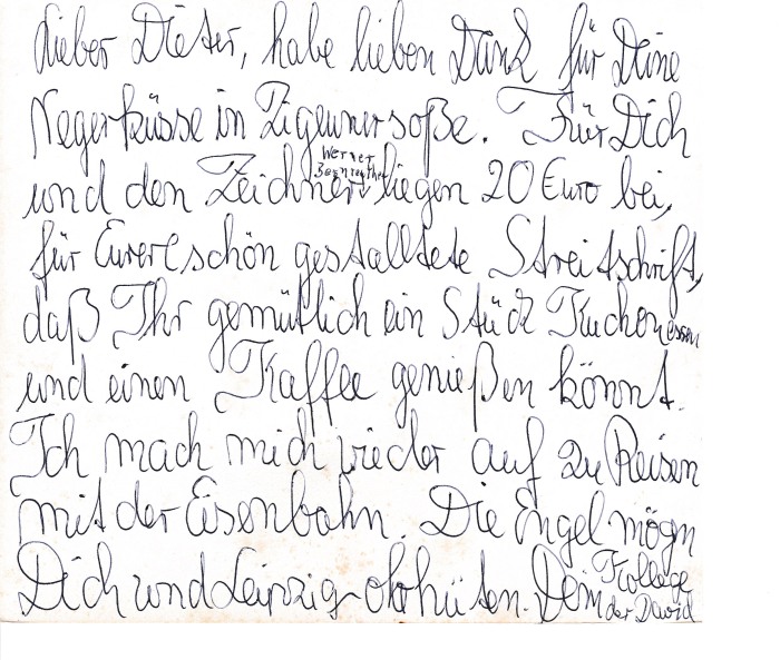 Brief von David Pfanneck am Brunnen